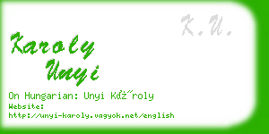 karoly unyi business card